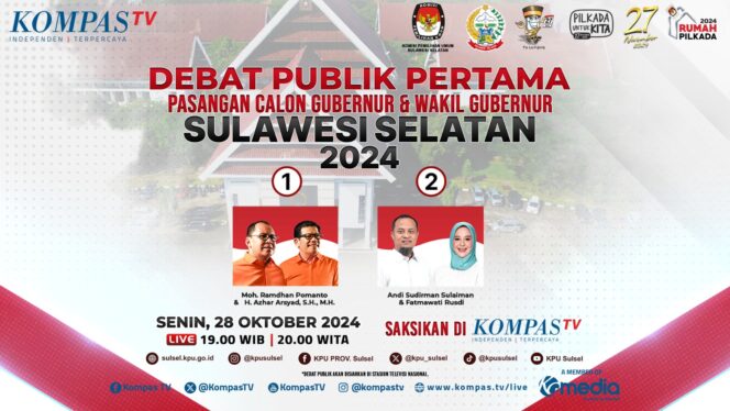 
Debat Perdana Cagub dan Cawagub Sulsel, KPU: Referensi bagi Masyarakat dalam Menentukan Pilihan